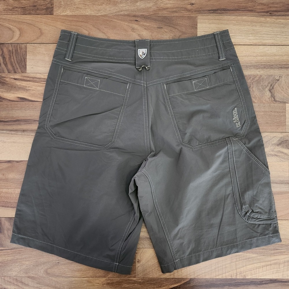KUHL RENEGADE SHORTS SIZE 33 GREY HIKING STRETCH 9.5"Inseam